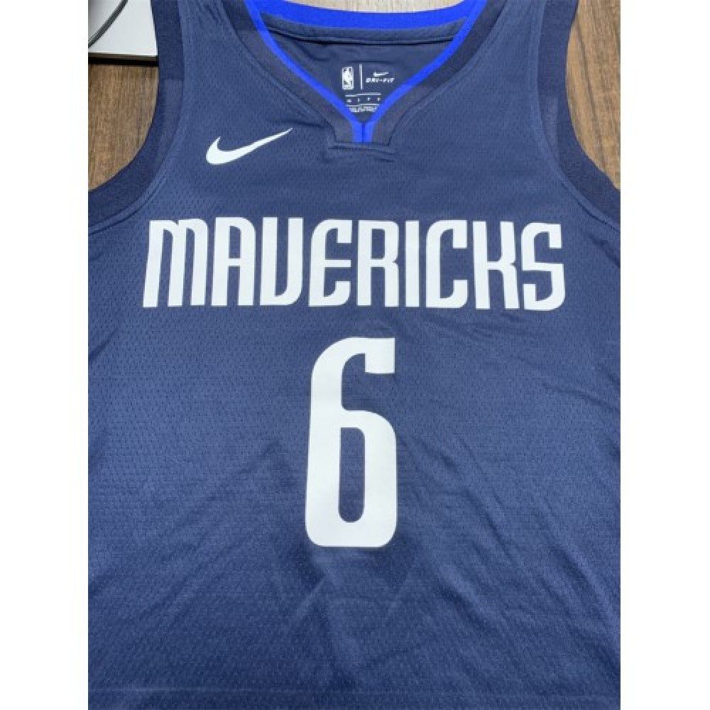 Men's Dallas Mavericks Kristaps Porzingis #6 Navy Finished Swingman Jersey - Statement Edition-Pro Kit Vault | Brand New 26/27 Sports Jerseys